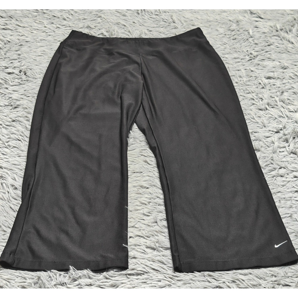 Nike Fit Dry Pants Womens Large L Black Cropped Activewear Athleisure Joggers
